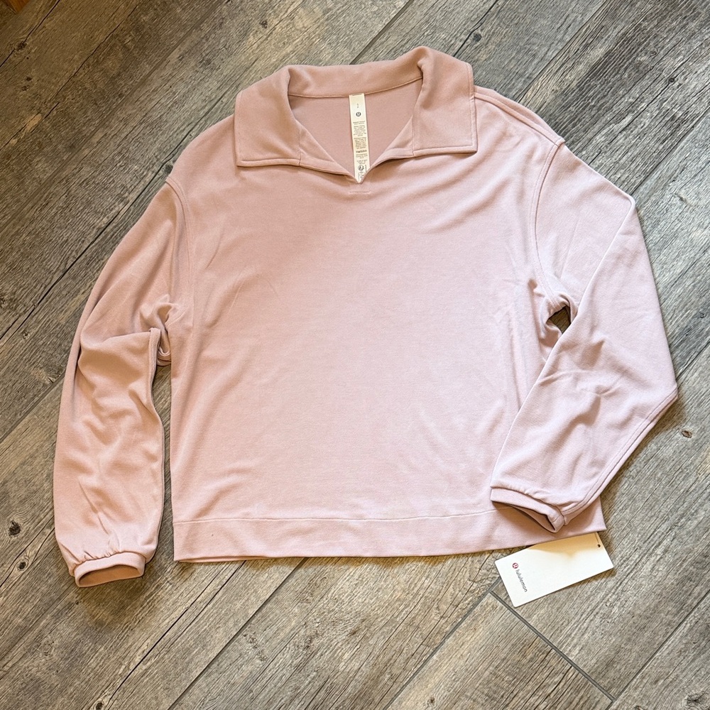 NWT Lululemon Dusty Pink Softstreme Pique Oversized Long Sleeve Polo